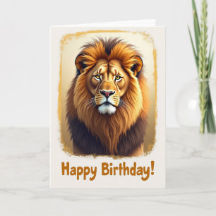 Cartão de Aniversário Leão Real
