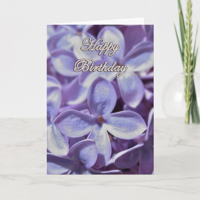 Cartão de Aniversário Lilac (Frente)