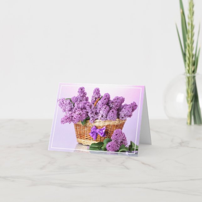 Cartão de aniversário - Lilacs (Frente)