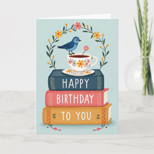 Cartão de Aniversário Livros Caprichosos