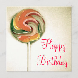 CARTÃO DE ANIVERSÁRIO "LOLLIPOP" DE ESTILO DE VINT