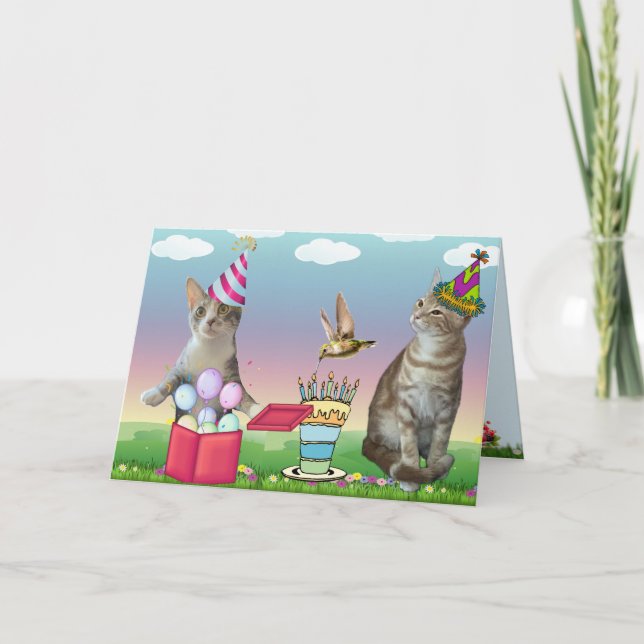 Cartão de Aniversário Louco de Cat (Frente)
