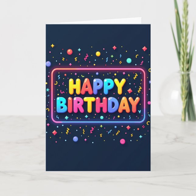 Cartão de Aniversário Luminoso (Frente)