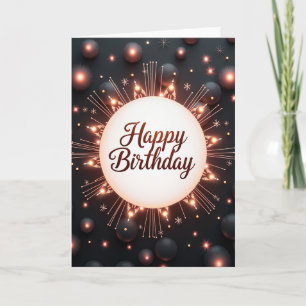 Cartão de Aniversário Luminoso e Alegre