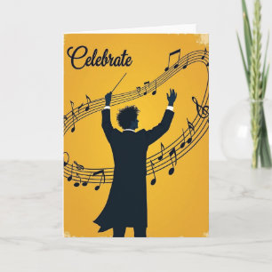 Cartão de Aniversário Maestro Música