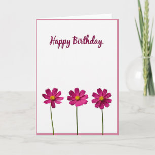 Cartão de Aniversário Magenta Script