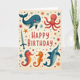 Cartão de Aniversário Mar Fantástico