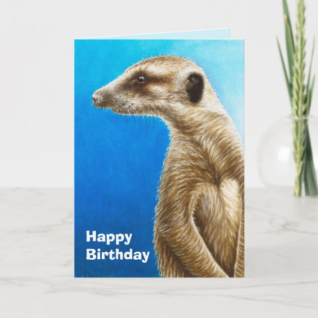 Cartão de aniversário Meerkat (Frente)