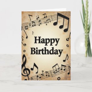 Cartão de Aniversário Melodia Vintage