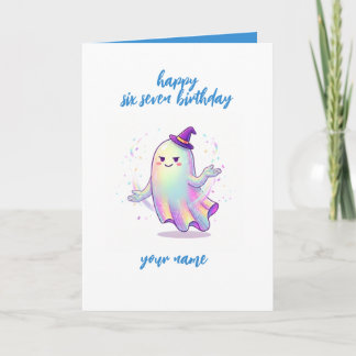 Cartão de Aniversário Meme Fantasma Holográfico Fo