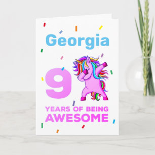 Cartão de Aniversário - Meninas de 9 Anos