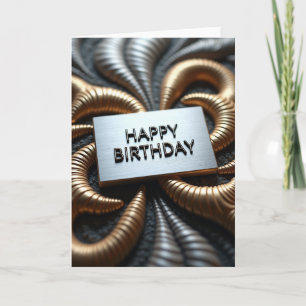Cartão de Aniversário Metallic Swirl Alegre