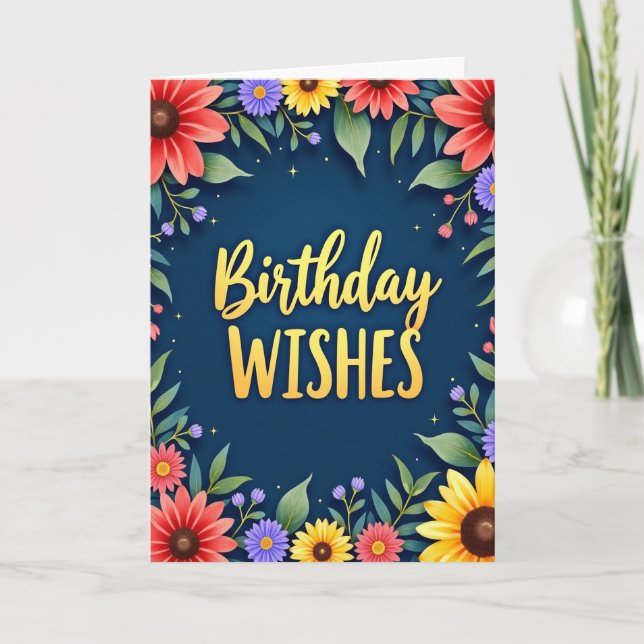 Cartão de Aniversário Midnight Bloom (Frente)