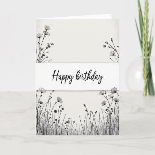 Cartão de Aniversário Minimalist Bloom