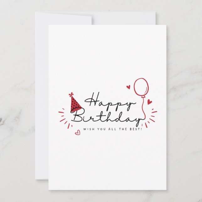Cartão de Aniversário Minimalista (Frente)