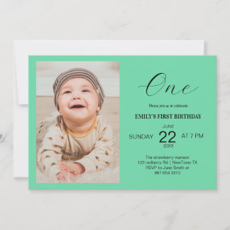 Cartão de aniversário minimalista com foto