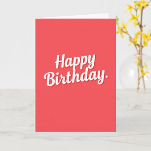 Cartão de aniversário minimalista de coral