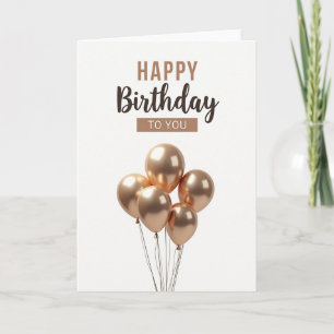 Cartão de Aniversário Minimalista Elegante