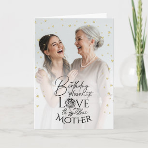 Cartão de Aniversário Moderno Minimalista para Mãe
