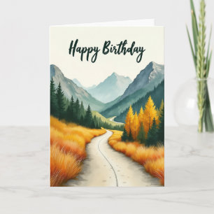 Cartão de Aniversário Montanha de Outono