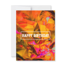 cartão de aniversário multicor de pasta