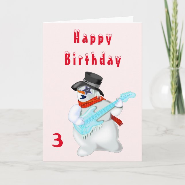 Cartão de aniversário Musical Snowman - Personaliz (Frente)
