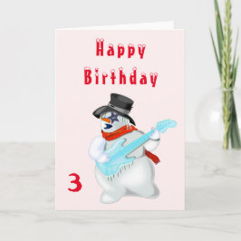 Cartão de aniversário Musical Snowman - Personaliz
