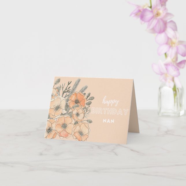 Cartão de aniversário Nan - Parabéns Nan (Orquídea)