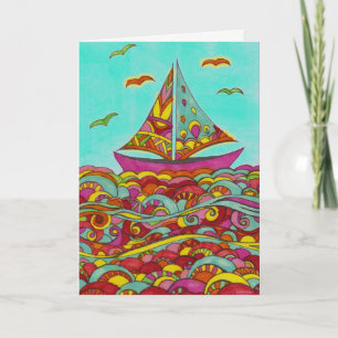 Cartão de Aniversário - Navio de Navegação Ros