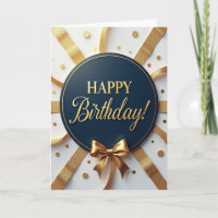 Cartão de Aniversário Navy Gold