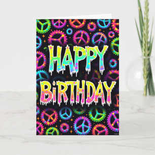 Cartão de Aniversário Neon Splatter