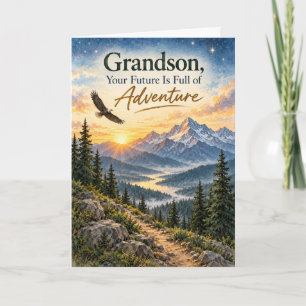 Cartão de Aniversário Neto Futuro Aventura Montanh