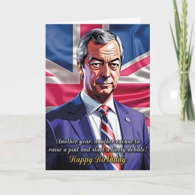 Cartão de Aniversário Nigel Farage (Frente)