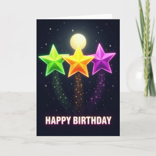 Cartão de Aniversário Noite Estrelada
