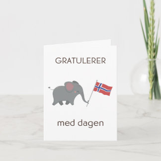 Cartão de Aniversário Norueguês - Gratulerer med d