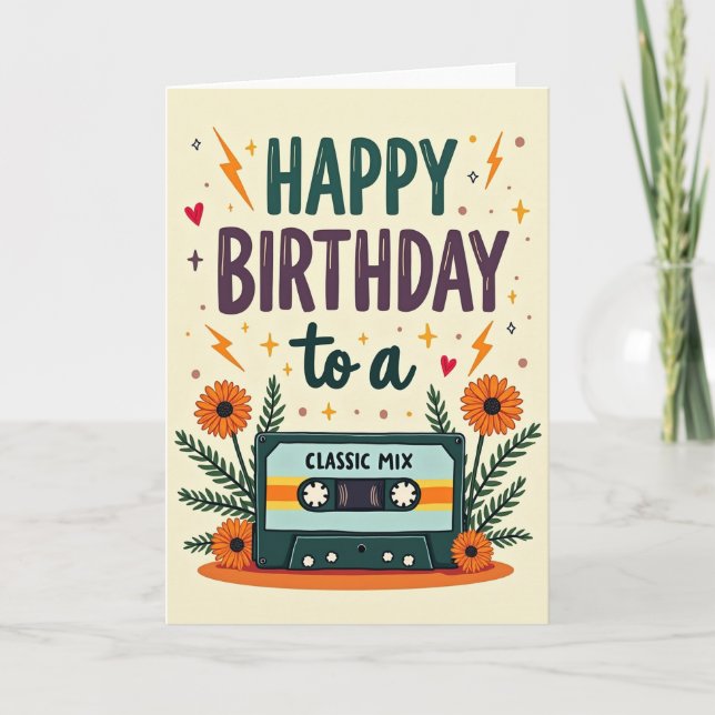 Cartão de Aniversário Nostalgic Mix (Frente)