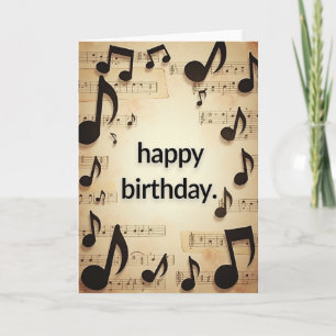Cartão de Aniversário Notas Vintage