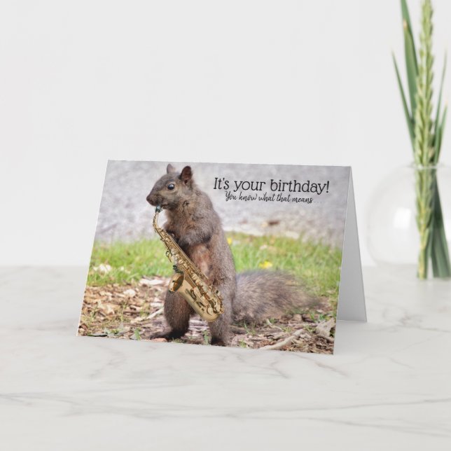 Cartão de Aniversário Noturno de Esquilos (Frente)