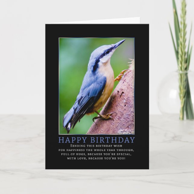 Cartão de Aniversário Nuthatch (Frente)