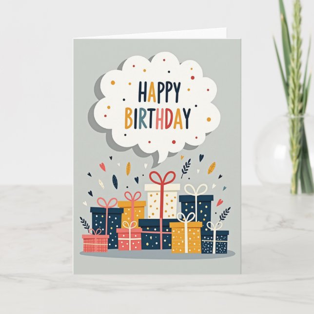 Cartão de Aniversário Nuvem Doce (Frente)