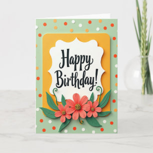 Cartão de Aniversário Nuvem Floral