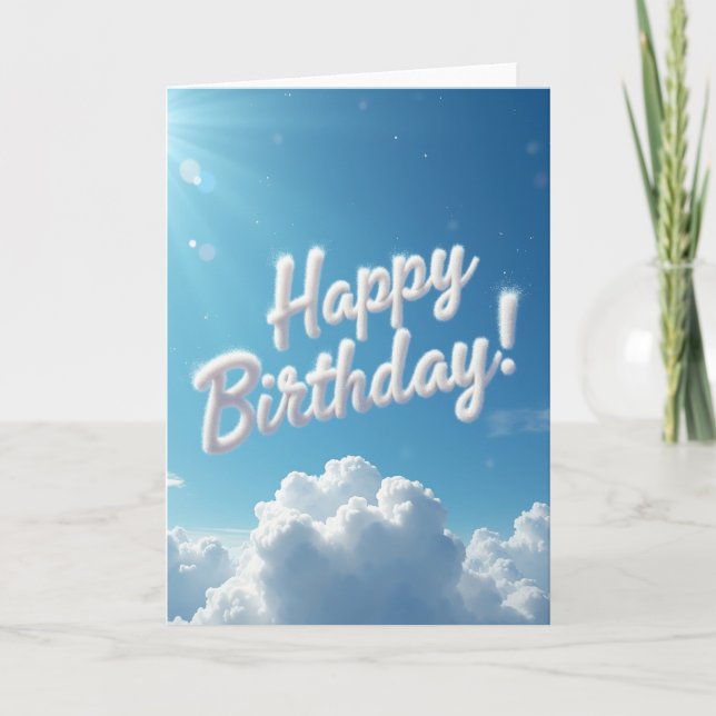 Cartão de Aniversário Nuvem Fofa (Frente)