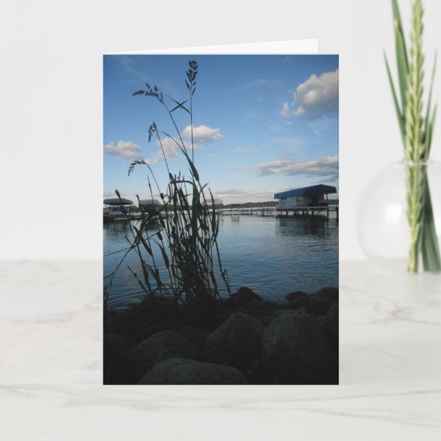 Cartão de Aniversário "Olhando para o lago francês (Frente)