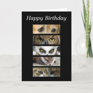 Cartão de Aniversário - Olhos Animais