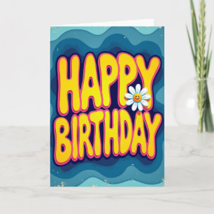 Cartão de Aniversário Onda Vibrante