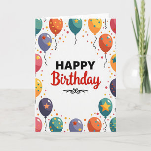 Cartão de Aniversário Orbes Coloridos
