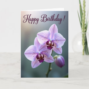 Cartão de Aniversário Orquídea Elegante