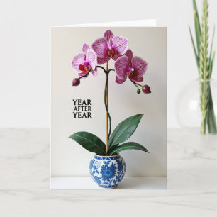 Cartão de Aniversário Orquídea Vibrante
