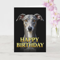CARTÃO DE ANIVERSÁRIO OUSADO E DISTINTO DE GALGO