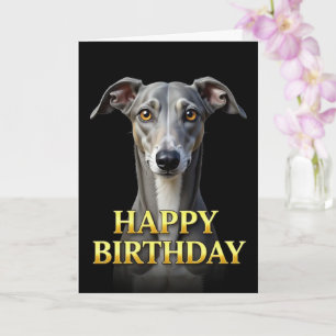 CARTÃO DE ANIVERSÁRIO OUSADO E DISTINTO DE GALGO